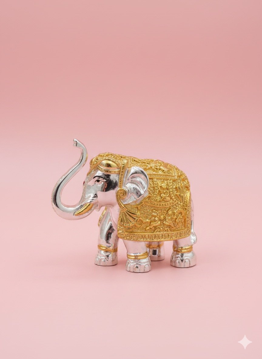Elegant Wax Gold Plated Big Elephant Showpiece