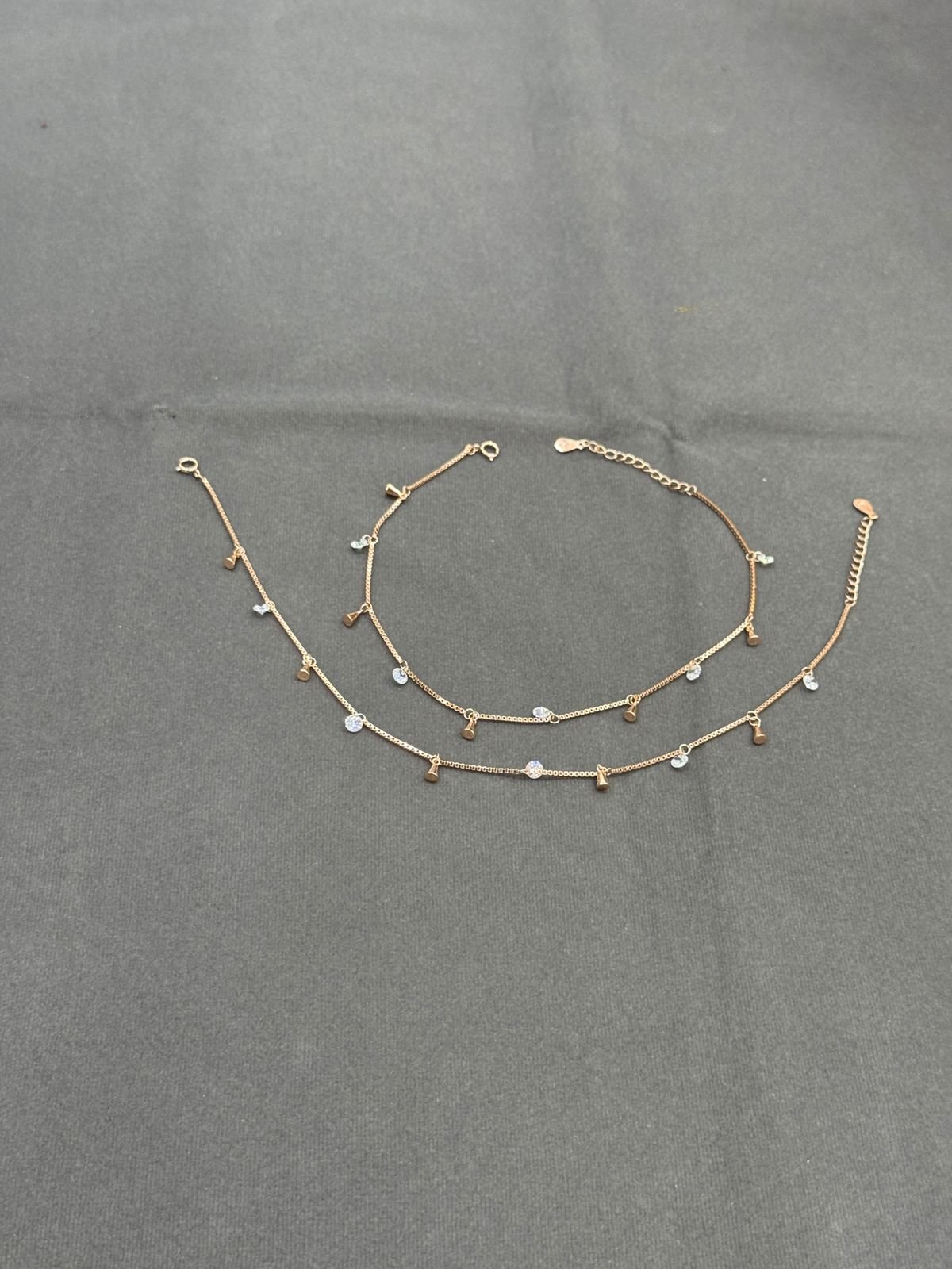 Rose Gold Modern Cone Charms Anklet 